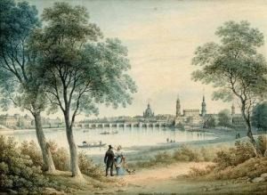 Elblandschaft Mit Blic by Christian Gottlob Hammer