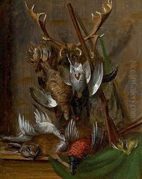 Still Life With Birds And A Rabbit. Signed On The Back W. Hammer - view 1