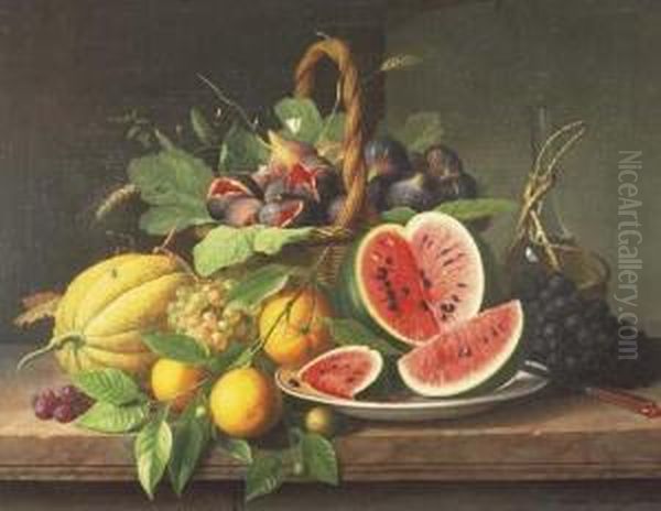 Still Life With Fruits On A Stone Ledge - view 1