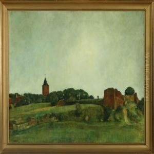 Motiv Set Fra Skurpa Den Gamle Kirkegard by Svend Hammershoi