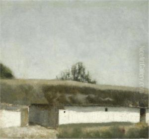 Landskab Med Bondegard (landscape With Farm) by Vilhelm Hammershoi