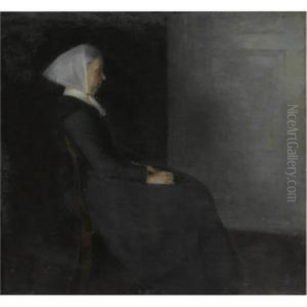 Kunstnerens Moder Frederikke Hammershoi (portrait Of The Artist's Mother) - view 1