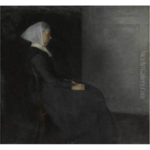 Kunstnerens Moder Frederikke Hammershoi (portrait Of The Artist's Mother) by Vilhelm Hammershoi