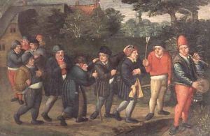 The Procession of the Fiance by Marten Van Cleve