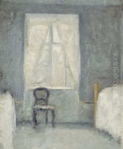 Sovekammer (interior) by Vilhelm Hammershoi