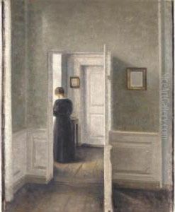 Kvinde I Interior (a Woman In An Interior) by Vilhelm Hammershoi