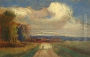 Figure On A Meadow Lane by John A. Hammond