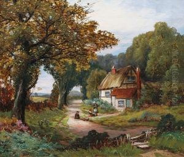 Children Outside A Rustic Cottage - view 1