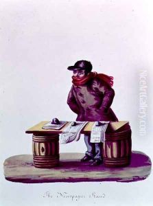 The Newspaper Stand, c.1840-44 by Nicolino Calyo