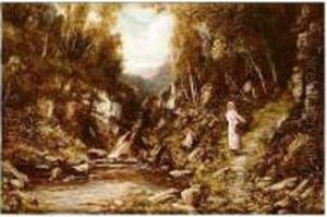 A Highland Glen by Robert John Hammond
