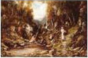 A Highland Glen, Signed, Oil On Canvas, 40.5 X 61 Cm.; 16 X 24 In by Robert John Hammond