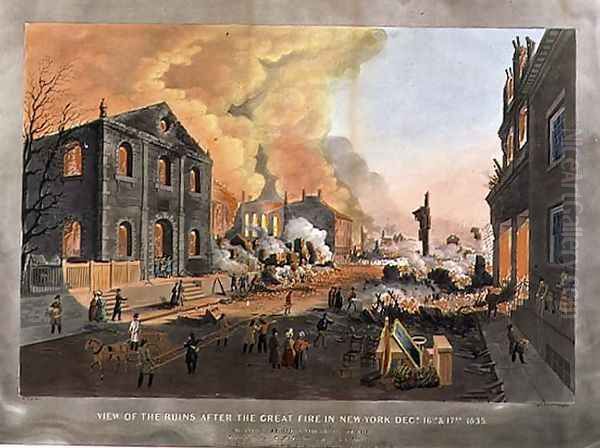 View of the Ruins after the the Great Fire in New York, December 16th-17th 1835 - view 1