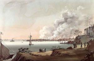 View of New York after The Great Fire Taken from Brooklyn, 1835 by Nicolino Calyo