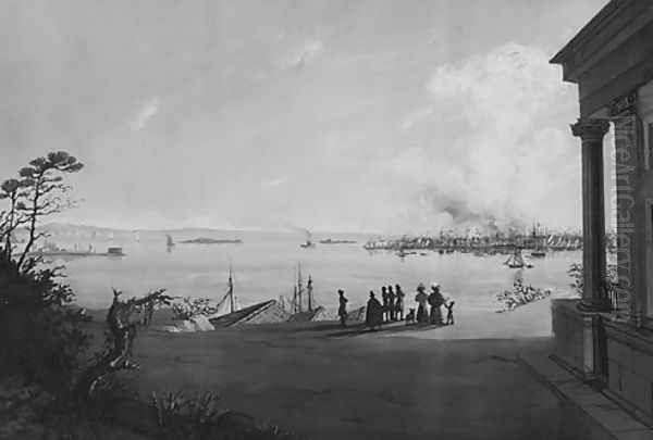 View of the City of New York and Governors Island Taken from Brooklyn Heights on the Morning after the Conflagration - view 1