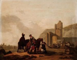 Paesaggio Italianizzante Con Viaggiatori E Rovine