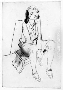 Sitzende Frau by Sigmund Walter Hampel