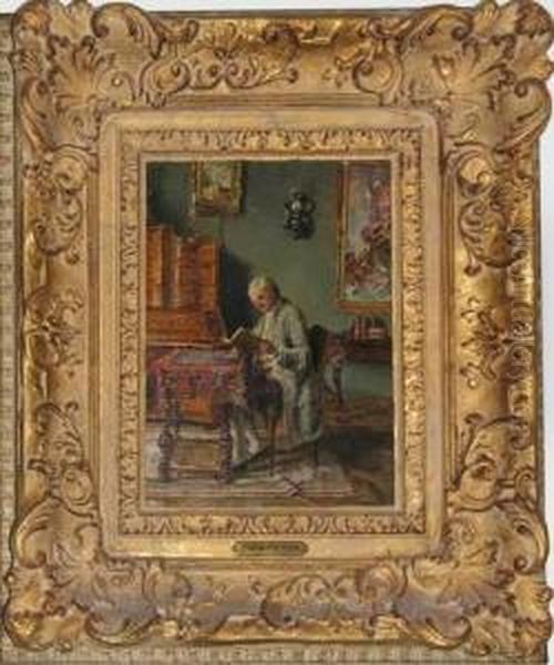 Gentleman Reading In Beautiful Interior - view 1