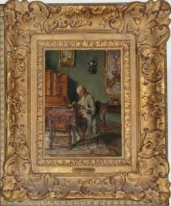 Gentleman Reading In Beautiful Interior by Hans Hamza
