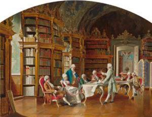 Lettura Nella Biblioteca Del Castello