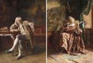 An Old Man Reading; And The Lute Player by Johann Hamza