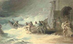 Launching the life boat by Luke Clennell
