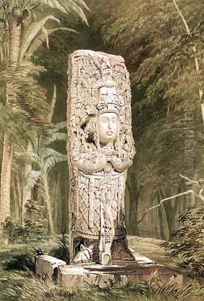 Carved stone idol from Copan - view 1