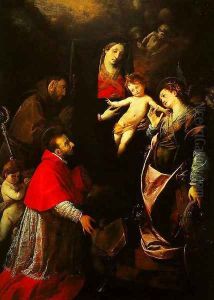 Madonna and Child with SS Francis Charles and Catherine of Alexandria by Giovanni Battista Crespi (Cerano II)