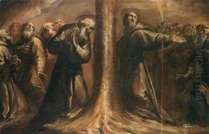 Religious Figures Praying at the Foot of a Tree by Giovanni Battista Crespi (Cerano II)