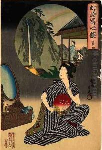 Japanese Inn at Hot Springs by Toyohara Chikanobu