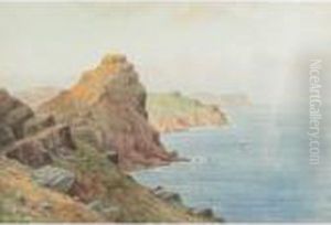 Herring Boats In Port; Coastal View by Charles E. Hannaford