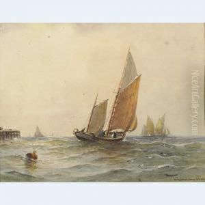 Fishing Boats Leaving Ostende by Charles E. Hannaford