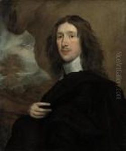 Portrait Of A Gentleman, Half-length, In Black Robes, In A Landscape