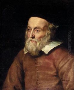 Portrait Of A Rabbi, Half Length, Wearing A Red Jacket And A Fur Hat
