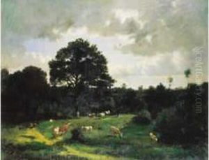 Vaches Au Pre by Hector Ch. Hanoteau