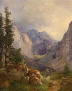 Almtal Mit Blick Aufden Grimming by Anton Hansch