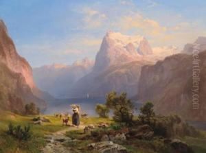 Blick Auf Den Urirotstock Beim Vierwaldstattersee by Anton Hansch