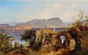 Blick Auf Die Grotten Catulls Am Gardasee by Anton Hansch