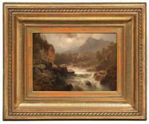 Mountainouslandscape With A Stream. by Anton Hansch