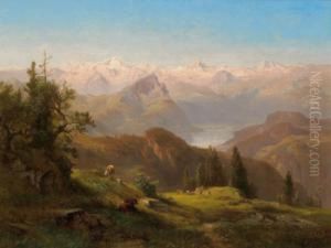 Fernblick Auf Die Hohen Tauern Mit Grossvenediger Und Dreiherrnspitze