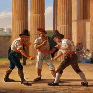 Three Roman Morra Players