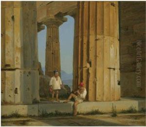 Neptuns Tempel Ved Pestum (the Temple Of Poseidon, Paestum)