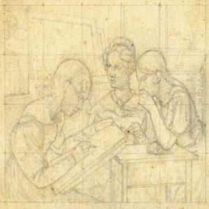 Three Young Girls by Constantin Hansen