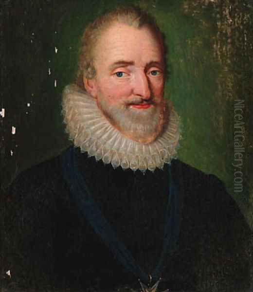 Portrait of Henry IV, small-bust-length, in a black costume with a ruff and wearing the Order of Croix du Saint Esprit - view 1
