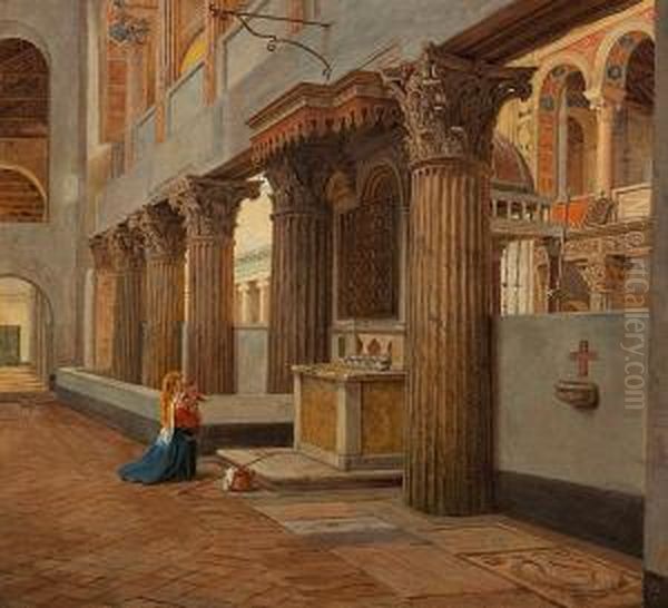 Interior From The Church Saint Lorenzo Fuori In Rome - view 1
