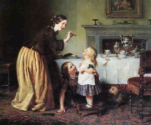 Breakfast times - Morning games by Charles West Cope
