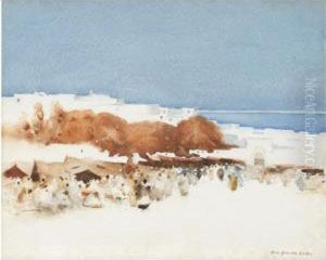 A North African Encampment by Hans Jacob Hansen