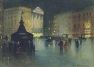 Piccadilly Circus At Night by Hans Jacob Hansen