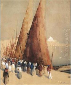 Fishing Boats by Hans Jacob Hansen