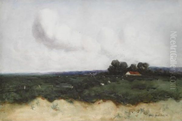 Landscape With Sheep Grazing - view 1