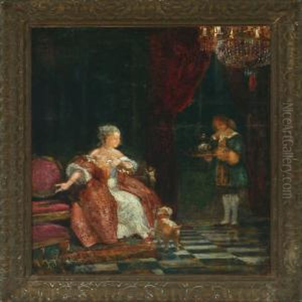Interior With Noble Woman And A Servant - view 1